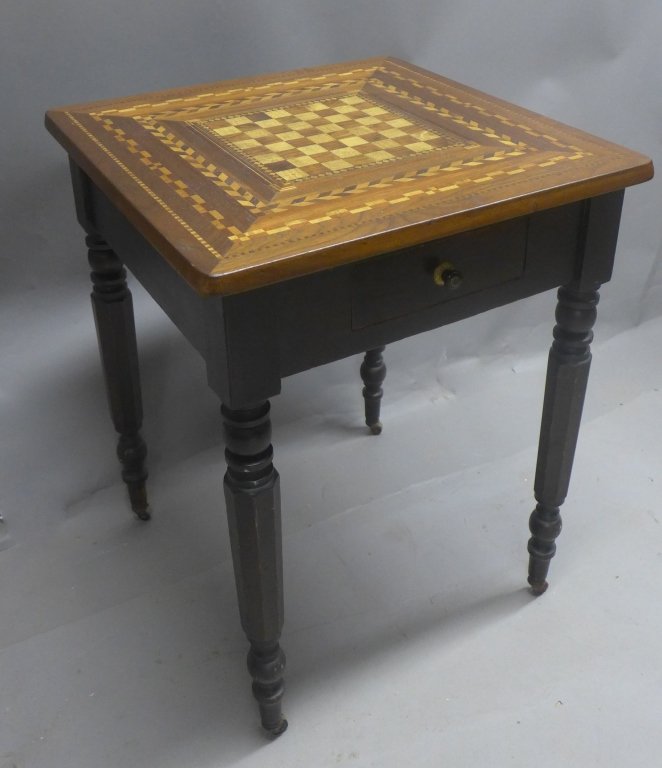 Antique Inlaid Game Table (1 of 7)