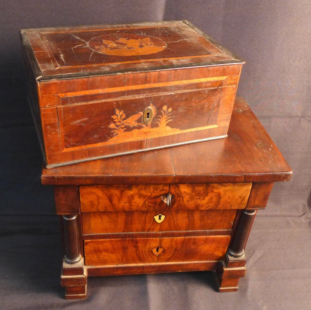 2 Antique Small Wood Salesmen Sample Chests (1 of 10)