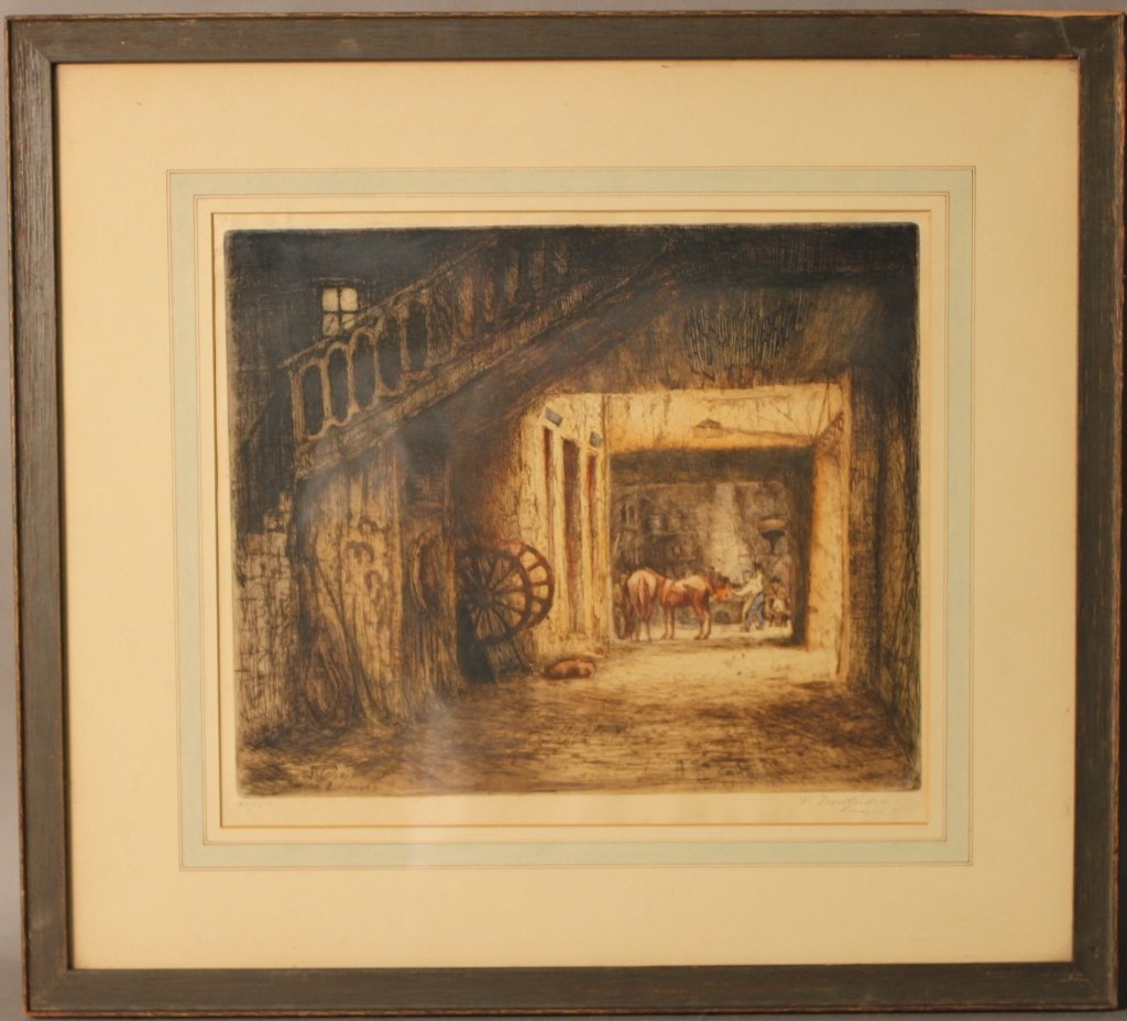 Signed, Hand Colored Etching (1 of 7)