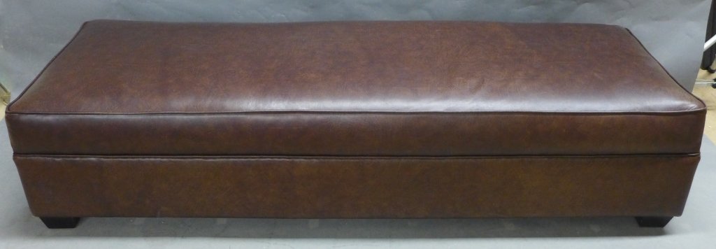 Oversized Brown Leather Bench (1 of 8)