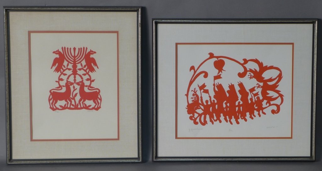 Pair Yehoshua Grossbard Signed Lithographs (1 of 10)
