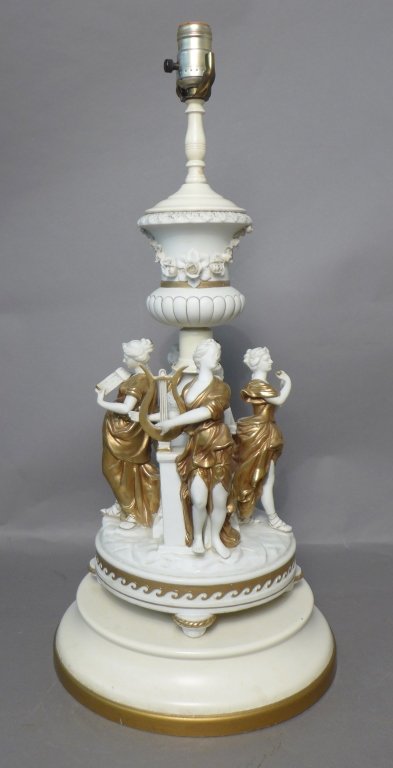 White Figural Bisque Lamp (1 of 9)