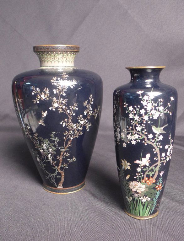 Pair Cloisonne Enamel Vases (1 of 10)