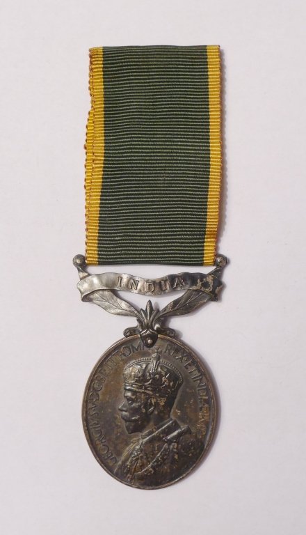Silver Efficiency Medal India Elephents: Silver Efficiency Medal with India suspender bar. Issued to INSTR. R. PATEL MYSORE ELEPHEN TSTRN CENTRE. The obverse featuring the crowned head and shoulders of King George V facing left, with circums