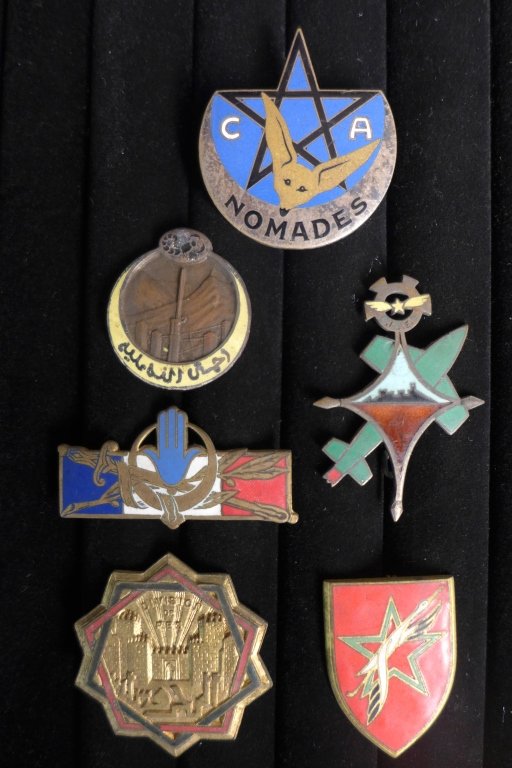 North African-Saharan Troops Badge Insignias: North African-Saharan Troops Badge Insignias of The French Foreign Legion. Includes: French Forces In Morocco, FF AFN: French Forces In North Africa, Division FES (D BER), AC Company Of Algeria Nomads