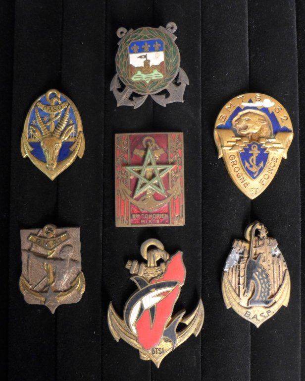 Selection of 6 Senegal Badges: Selection of 6 Senegal Badges of The French Foreign Legion. Includes: Autonomous Battalion SUDAN, Autonomous Battalion WEST SUDAN, Mixed Battalion Comorian, Company Infantry Colonial Martinique, Auton