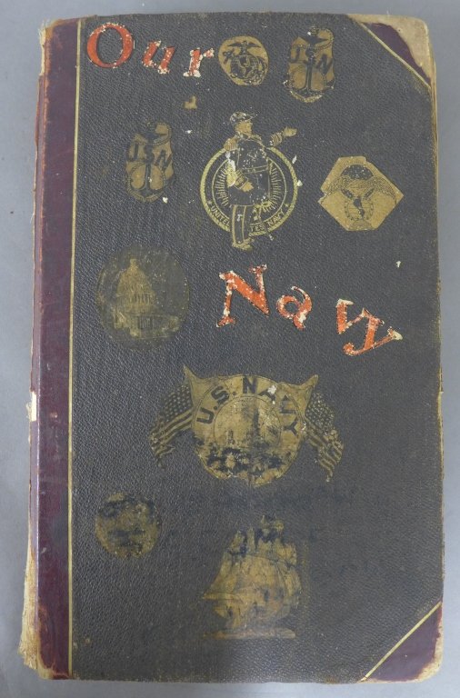US Navy Officer Scrapbook: Amazing scrapbook made by US Navy officer S.A. Dombrowski, U.S.S.S.-32 Asiatic Fleet 1928. Including various newspaper clippings, Station billet, passes, pencil drawings, photographs, beer bottle labe