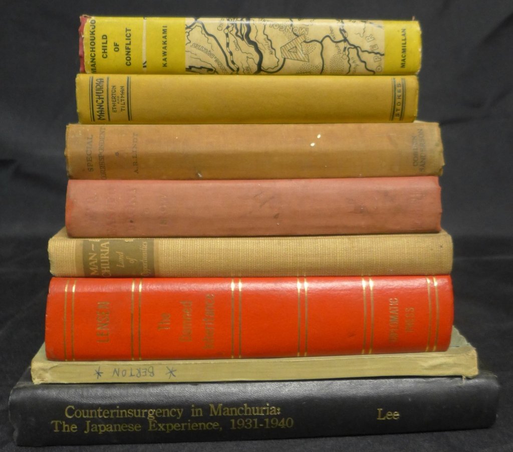 Assorted Books on Manchuria: 8 Assorted Books on Manchuria Includes: "Special Correspondent: With Bandit and General in Manchuria" Hardcover 1933 by: August Rodolphe Lindt, "Far Eastern Front" by Edgar Snow (1933), Manchuria : an