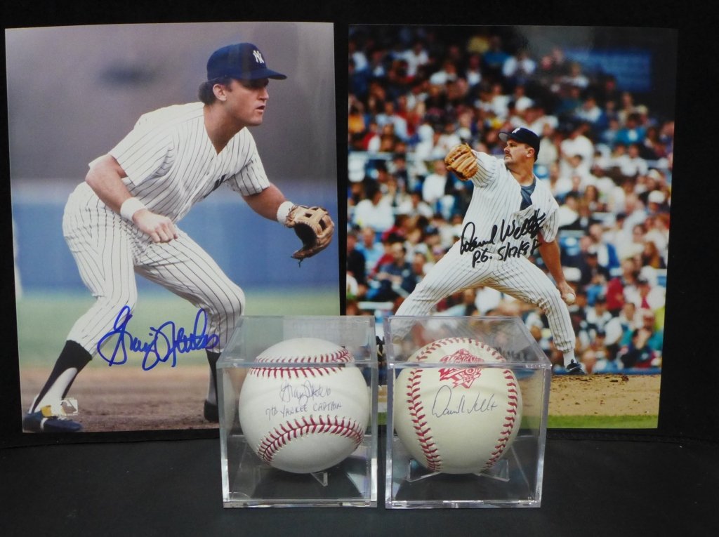 D. Wells & G. Nettles Autographed Photos & Balls: NY Yankees David Wells & Greg Nettles Autographed Baseballs & Photos. Includes: - DAVID WELLS YANKEES 1998 WORLD SERIES SIGNED AUTOGRAPHED BASEBALL (AW Authentic Serial No B11406) - Graig Nettles insc