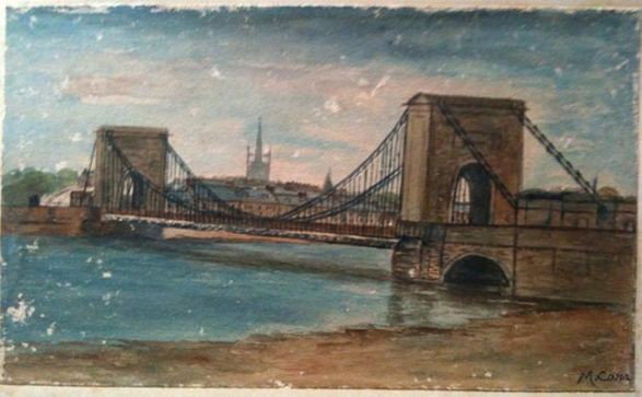 Emily M. Carr, sgnd Watercolor: Emily M. Carr, Canada (b. 1871-1945) Medium: watercolor on paper. Dimension: 5" X 8 ¼" Signed: lower right: M. Carr Condition: older watercolor with some light-struck, no rips.