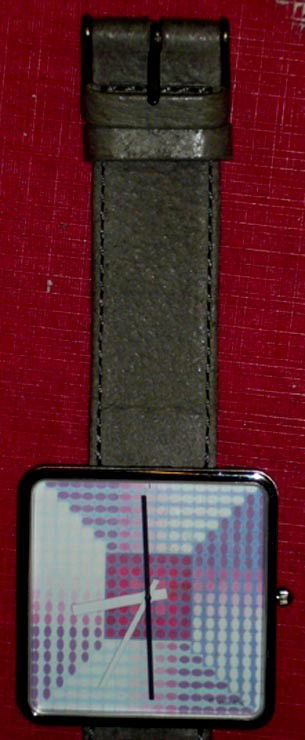 Victor Vaserely Pop Art Wrist Watch 1989: Limited Edition Victor Vaserely Pop Art Wrist Watch.Victor Vaserely (French, 1908-1997): Classic Moments for Bulova.This watch was designed by Vaserely for Bulova Watch Co. in a series titled: Classic