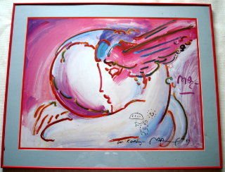 Original Peter Max Drawing on Hand Signed Poster: Peter Max Poster Drawing on Hand Signed PosterTitle: "I Love The World"Medium: Poster with original hand ink drawing and signatureDimensions: 28.7" x 36", FramedCondition: ExcellentProvenance: Private