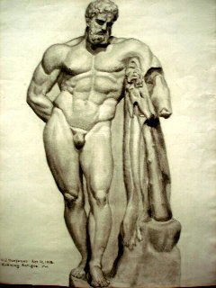 H.J. Hoefener- "Classical Nude" Charcoal: H.J. Hoefener- Classical Nude Charcoal Drawing 1918 Magazine Illustration on Paper Signed: H. J. Hoefener, 1918 Medium: Charcoal Drawing Dimension: 22" x 17.6" Condition: Good Provenance: Private Coll