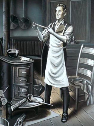 Antique Photograph: Charles Wales Wyckoff & White`: Antique Photograph: Charles Wales Wyckoff & White Title: Vulcanizing of Rubber by Goodyear, Goodyear Tire & Rubber Co. Medium: Large Format; tone mapping; hand colored & etched Date: Circa 1940 Dimens