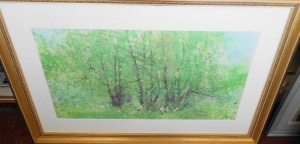 Chen Chi (Chinese American 1912-2005) Lithograph: Chen Chi (Chinese American 1912-2005) LithographMedium: Colored lithograph on paperSigned: In plate, characters & chopmark; additionally marked on lower left in Chinese characters.Dimensions: 27 3/4"