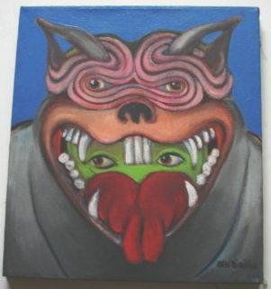 Ben Birillo "Secret Dog" Pop Painting: Ben Birillo "Secret Dog" Pop PaintingBen Birillo (Amercan, b. 1928) was a major figure in Pop Art. He worked with Andy Warhol, Roy Lichtenstein, Jasper Johns and others.Medium: Oil on canvasSigned: Lo