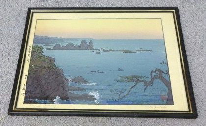 Toshi Yoshida, Japanese Woodblock Signed: Toshi Yoshida, (Japan 1911-1995), *Son of Hiroshi Yoshida.Japanese Woodblock Pencil Signed and Titled.Medium: Colored WoodblockDimensions: 16" x 12" Frame 14" x 10"Condition: ExcellentProvenance: Wash