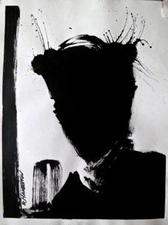 Richard Hambleton "Tuxedo Shadow Man" Painting: Richard Hambleton (American, b. 1954) "Tuxedo Shadow Man" PaintingMedium: Acrylic on paperDate: Circa 1980sSigned: Vertically on left side, "R. Hambleton"Dimensions: 22.4" x 17"Condition: ExcellentPro