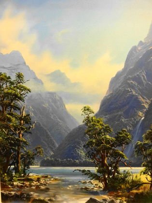 Ivan Clarke (New Zealand) Oil on Canvas Landscape: Ivan Clarke is recognized as One (1) of New Zealand's foremost artists in the European tradition. His paintings portray special luminous qualities, with the subjects varying from the grandeur of lands