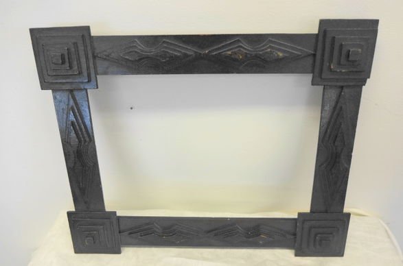 Tramp Art Folk Art Frame: Tramp Art Folk Art Frame Dimensions: Overall: 17 1/2" x 14"; Interior: 13 1/2" x 9 1/2" Condition: Excellent Provenance: Private estate