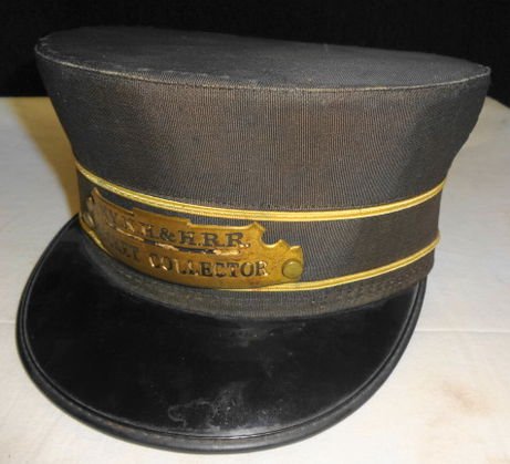 NY N H & H Railroad Ticket Collector Cap: New York, New Haven & Hartford Railroad Ticket Collector Cap / Hat. Marked An original cane frame "Head-Master" patented and manufactured by Wentworth-Forman Co., Inc. Boston MA Size: 6 Condition: Ver