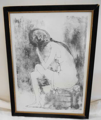Jean Leon Jansen "Woman", Signed: Jean Leon Jansen (French/American 1920)Medium: Lithograph on paperSigned: Pencil signed and numbered, edition 14/60.Dimesion: Frame 17-1/2" x 23-1/4", site 15-1/4" x 21"Condition: Very good, frame as
