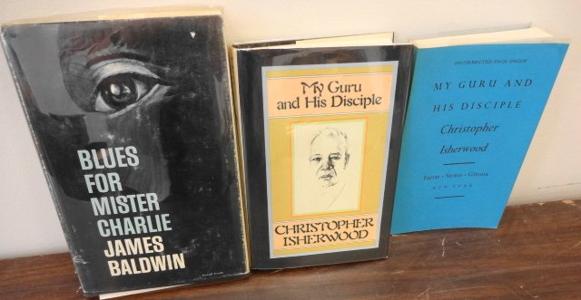 James Baldwin, Christopher Isherwood Signed 1st Eds.: James Baldwin and Christopher Isherwood signed 1st Edition books. 1. James Baldwin, "Blues For Mister Charlie" Signed by James Baldwin First Edition, 1964 Cloth bound hard cover book with dust jacket 
