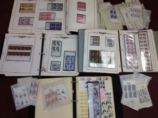 Collection of US Mint Plate Block Stamps: Description: Books are full of stamps, many in envelopes. Provenance: John Wylie (Thomas) Estate, Hudson Valley, NY