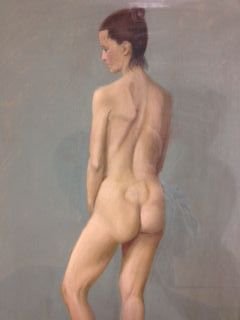 Robert Brackman, Pastel Painting, "Nude": Robert Brackman, (American/Russia 1898-1980)Medium: Pastel on paper.Signed: Lower right, BrackmanDimension: Frame 32" x 24-1/2"; Site: 10-3/4" x 14"Condition: Very goodProvenance: New York City Estate