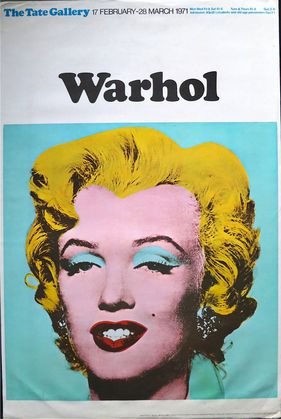 Andy Warhol Exhibition Poster, "Marilyn Monroe": Andy Warhol (American, 1928-1987)Description: Offset lithograph in colors.Exhibition poster for Warhol: The Tate Gallery (Marilyn), "Warhol- The Tate Gallery", 1971.Dimension: 30" x 20" (sheet)Conditi