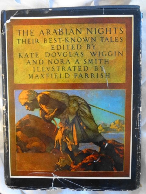 "The Arabian Nights", Illustrated by Maxfield Parrish: "The Arabian Nights, Their Best Known Tales", with illustrations by Maxfield Parrish, Scribner's Sons, 1947.Edited by Kate Douglas Wiggin and Nora A. SmithDimensions: 9 1/2" x 7"Condition: Hardcover w