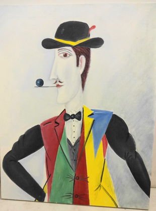 Benjamin Levy, Oil Painting, Figural Subject: Benjamin Levy, (Israel/American, b.1940)Medium: Oil on canvasSigned on back strecher and dated 4-13-05Dimension: 28-1/2 x 22"Condition: Light soilingProvenance: Gramercy National Art's Club, New York