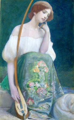 Swiss School Painting, L.P. Robert, 1903: Leo Paul Samuel Robert, (Switzerland 1851-1923). His works can be found in noteworthy museums throughout Europe and America. Desciption: Art Nouveau Period, signed & dated. Medium: Gouache on paper Si