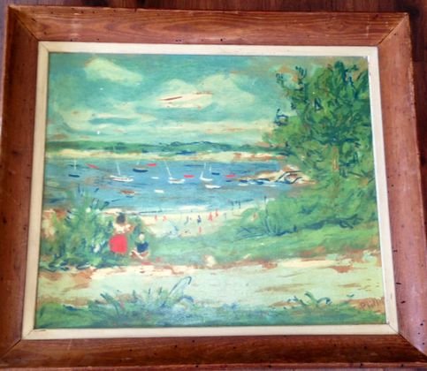American Impressionist Painting. Robert Phillips: Robert Phillips, (American, 1895-1981) Medium: Oil on canvas board Signed: Lower right Dimensions: Framed: 19 3/4" x 26 1/2"; Site: 11 1/2" x 18 3/4" Condition: Very good. Provenance: Westchester, NY 
