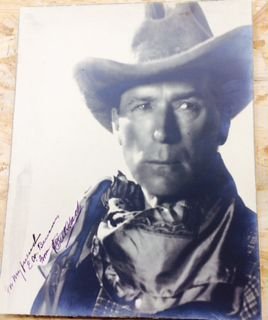 Autographed Photo William Hart, American Actor: William Surrey Hart, (1864-1946) American Silent Film Actor, old west cowboy.Silver gel photo with autograph "Bill Hart"and inscribed to E. BensonDimension: 11" x 8-1/2"Condition: Good, some soiling w
