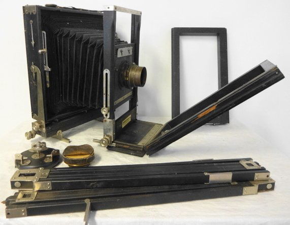 Improved Seneca View Large Format Folding Camera: Improved Seneca View Large Format Folding Camera Height: 13" x 10" x 8"Condition: Bellows are intact with no dry rot or tears. See photosProvenance: New Jersey estate (In storge for over 20 years)
