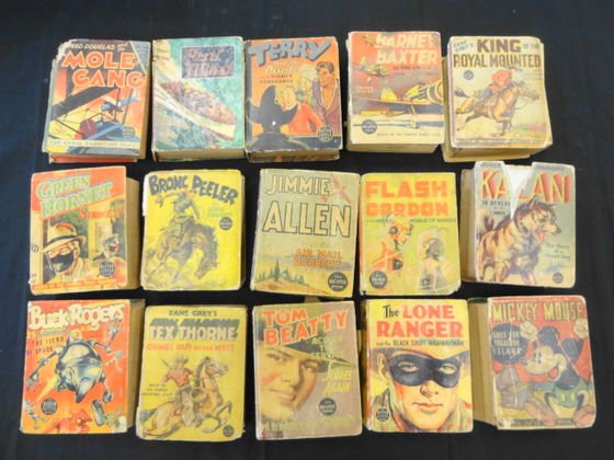 Big Little Books (16) Assorted Titles: Big Little Books (16) Assorted Titles including:Walt Disney Mickey Mouse Sails for Treasure Island; Buck Rogers vs. the Fiend of Space;Terry & The Pirates and the Giant's Vengeance; The Green Hornet S