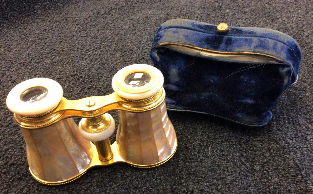 Tiffany & Co. Opera Glasses, Brass with Mother of Pearl