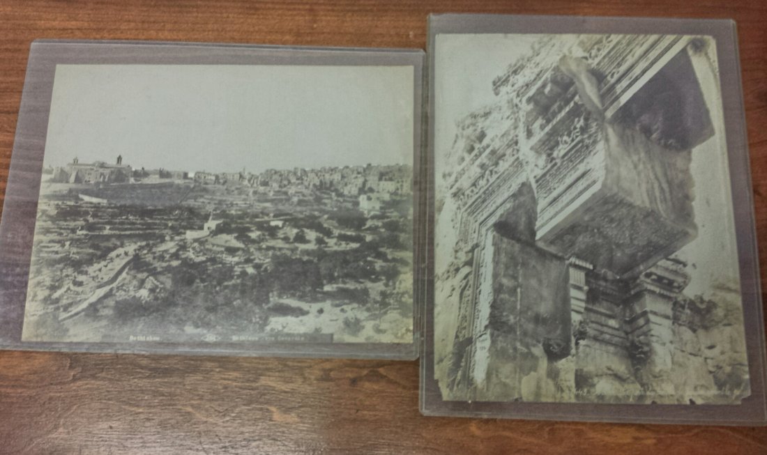 Felix Bonfils, Holy Land Photographs (2): Felix Bonfils, (France 1831-1885), photograph of Jerusalem ruins and "American Colony Jerusalem" unknown photographer Signed: In negative Bonfils 182 Medium: Albumen photographs Dimensions: Unframed: 