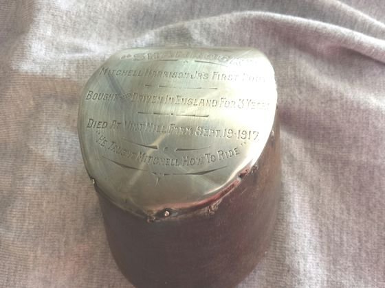 Silver Mounted Pony Hoof "Shamrock", 1917: Silver Mounted Pony Hoof "Shamrock", 1917 A commemorative hoof belonging to Mitchell Harrison Jr. Dimensions: 5" x 2 1/2" Condition: Very good Provenance: Estate of Joseph Rupp, Forestburgh, NY