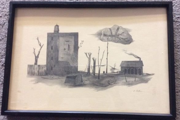 Karl Eugene Fortess, 1907-1995, Woodstock, New York: American pencil signed lithograph, K. Fortess, WPA artist Edition: 9/16 Dimension: Frame 16" x 11-1/4"; site 15" x 10-1/4" Condition: Very good Provenance: Private Collector