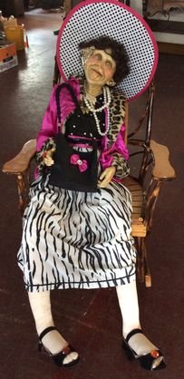 Life Size Mannequin, Elderly Lady: Poseable Body with plaster or composite hands and head.Dimension: 5ft tallCondition: Good, comes with entire outfit and accessoriesProvenance: Hudson Valley, New York