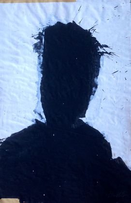 Richard Hambleton, "Shadow Painting", Signed: Richard Hambleton, (American/Canadian, b.1954)Graffiti, East Village, NYCAcrylic on butcher paperSigned: Lower rightDimension: 24" x 15.6"Condition: Very goodProvenance: Acquired directly from artist,