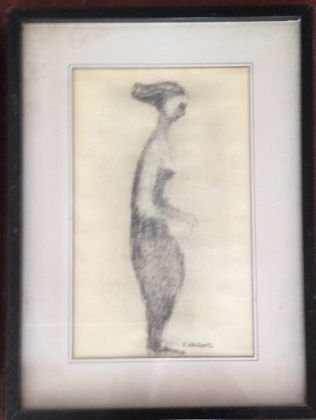 Abraham Walkowitz, (Russian/American 1878-1965): "Isadora Duncan"Graphite on paperSigned: A. WalkowitzDimension: Frame 23" x 17"'; site 16-1/2" x 10"Condition: Good, minor outer soling to matting not affecting image, has not been examined out of fra
