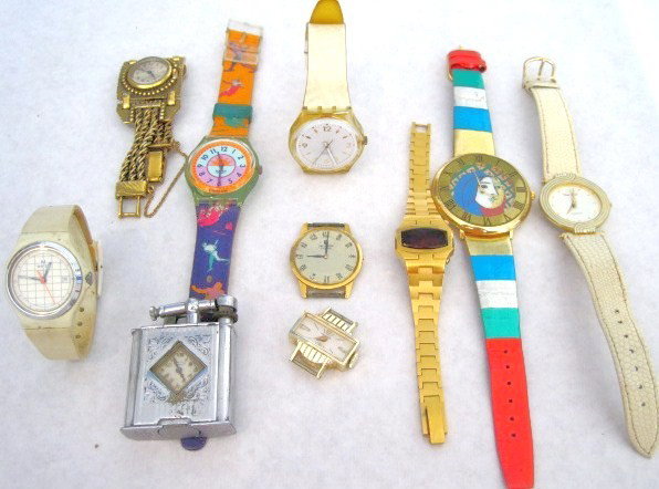 Watches group and a lighter watch: including Swatch