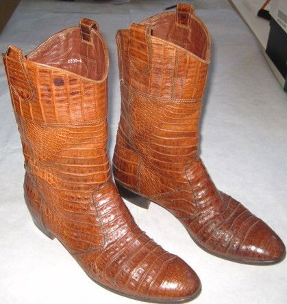 Sandro Moscolini - Made in Italy boots: Pair Sandro Moscolini brown crocodrile skin boots, size 12