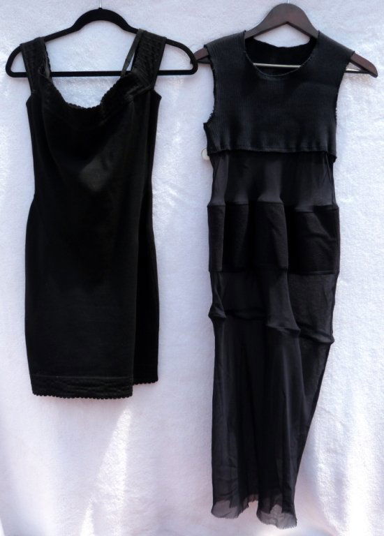 Azzedine Alaia, Comme des Garcons Dress: One by Azzedine Alaia, the other Comme des Garcons.
