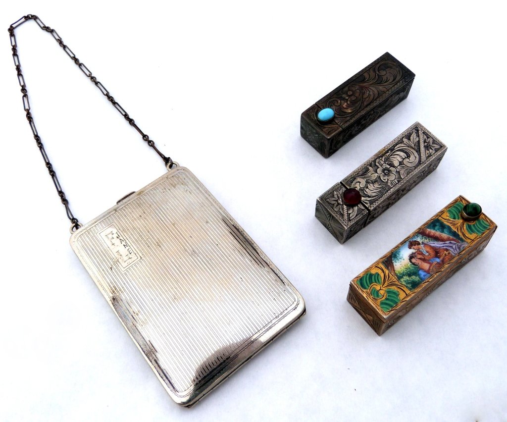 3 - 800 Silver Lipstick Cases & S/P Change Purse