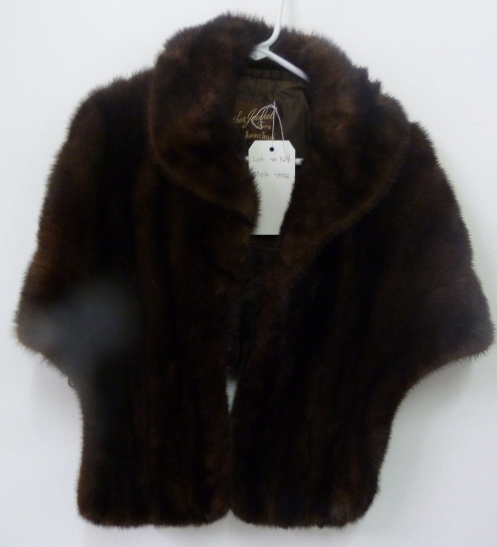 Mink Stole,Medium Brown: Mink Stole medium Brown, Good Condition