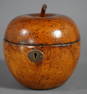 REGENCY FRUITWOOD TEA CADDY IN THE FORM OF AN APPLE